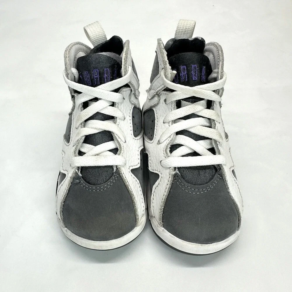 Nike Air Jordan VII 7 Baby Toddler Size 6C Gray White Lace Up‎ DJ2776-100